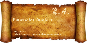Moseszku Anetta névjegykártya